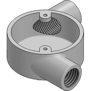 25mm Galvanised Conduit Tangent Angle Box
