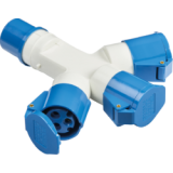 240V IP44 16A 2P+E 3 Way Splitter