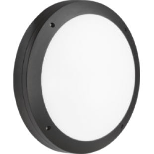 Knightsbridge SHE1BP IP65 18W LED Round Bulkhead CCT with Daylight Sensor Black