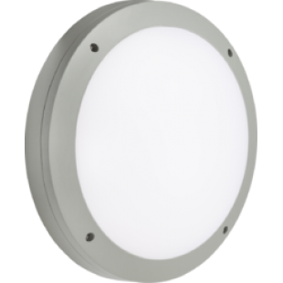 Knightsbridge SHE1GS 230V IP65 18W LED Round Bulkhead CCT with Microwave Sensor Grey