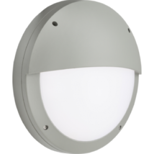 Knightsbridge SHE2GEMS 230V IP65 18W LED Eyelid Bulkhead CCT with Emergency & Microwave Sensor Grey